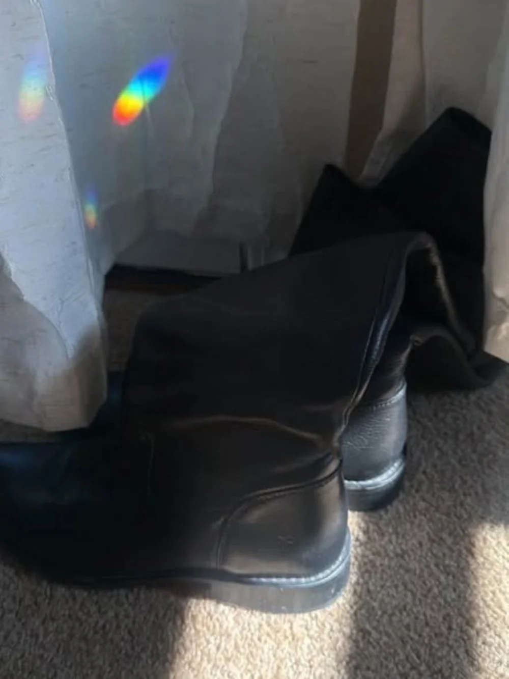 Frye Black Leather Over-the-Knee Boots